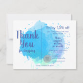 Waterverf Dank u voor de Kaart van de Korting van  (Voorkant)