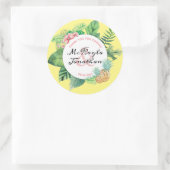 Waterverf Dank u voor het komen Tropische Bruiloft Ronde Sticker (Tas)