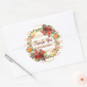 Waterverf dank u Vrijgezellenfeest bruiloft krans Ronde Sticker (Envelop)