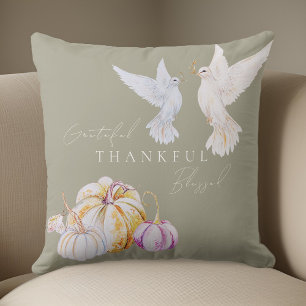 Waterverf Dankbaar Gezegend Thanksgiving Kussen