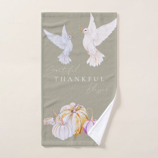 Waterverf dankbare dankbare gezegende Thanksgiving Handdoek (Handdoek)