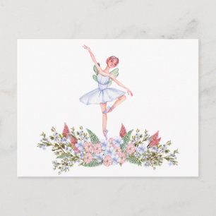 Waterverf dansen ballerina briefkaart