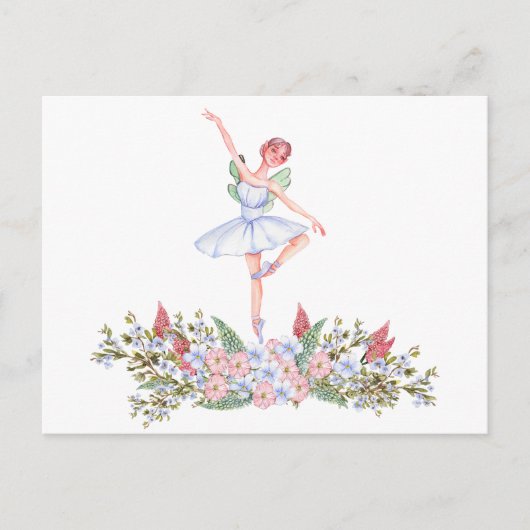 Waterverf dansen ballerina briefkaart (Voorkant)