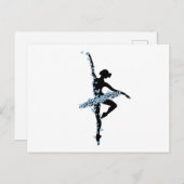Waterverf dansen ballerina briefkaart (Voorkant / Achterkant)