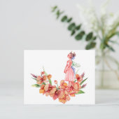 Waterverf dansen ballerina briefkaart (Staand voorkant)