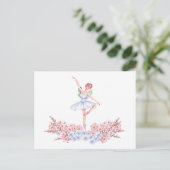 Waterverf dansen ballerina briefkaart (Staand voorkant)