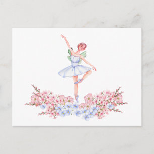 Waterverf dansen ballerina briefkaart