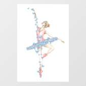 Waterverf dansen ballerina in rode jurk raamsticker (Vel)