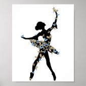 Waterverf dansen ballerina poster (Voorkant)