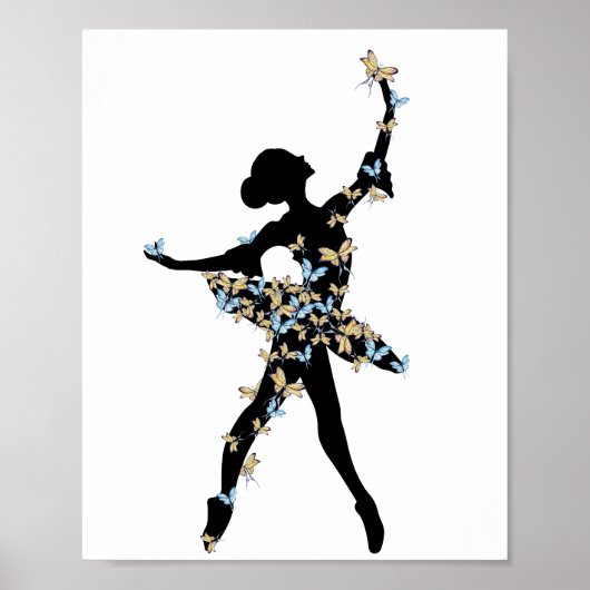 Waterverf dansen ballerina poster (Voorkant)