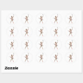 Waterverf dansende ballerina met vlinder ronde sticker (Vel)