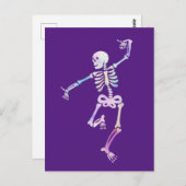 Waterverf dansende skeleton briefkaart (Voorkant / Achterkant)