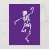 Waterverf dansende skeleton briefkaart (Voorkant)