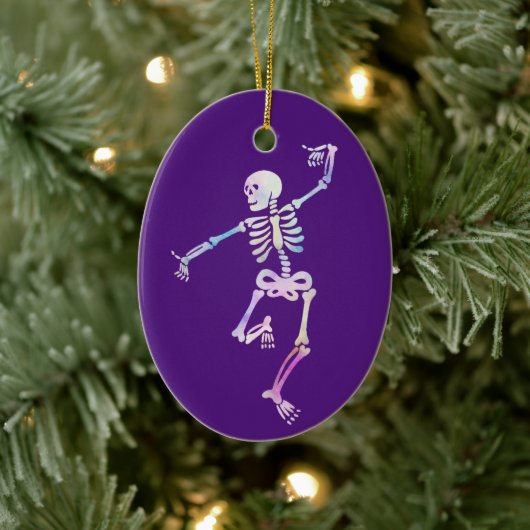 Waterverf dansende skeleton keramisch ornament (Boom)