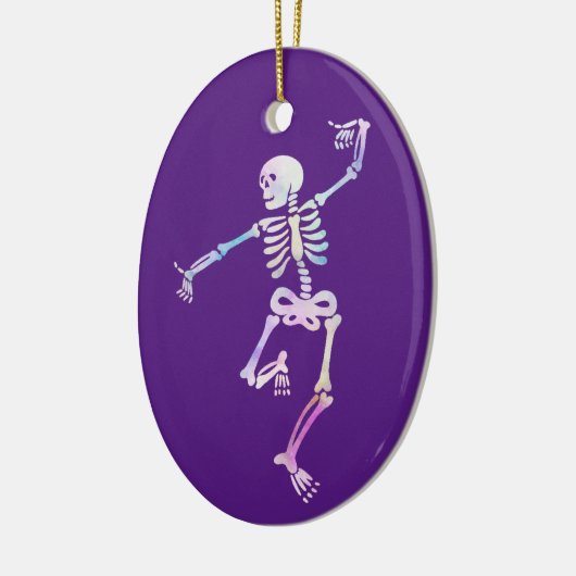 Waterverf dansende skeleton keramisch ornament (Links)
