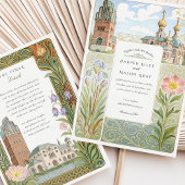 Waterverf Darmstadt huwelijksuitnodiging Kaart