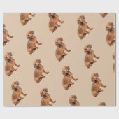 Waterverf Daschund Dog Pet Animal Cadeaupapier (Vlak)