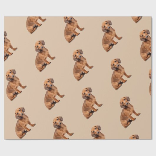 Waterverf Daschund Dog Pet Animal Cadeaupapier (Vlak)