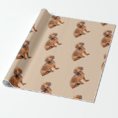 Waterverf Daschund Dog Pet Animal Cadeaupapier (Uitgerold)
