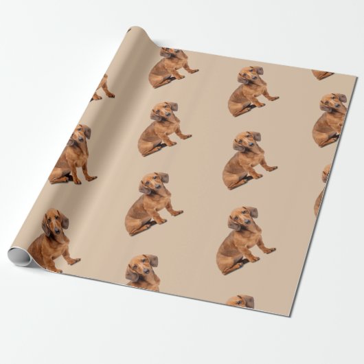 Waterverf Daschund Dog Pet Animal Cadeaupapier (Uitgerold)