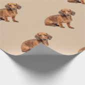Waterverf Daschund Dog Pet Animal Cadeaupapier (Hoek)