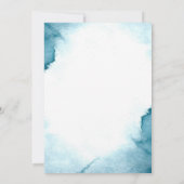 Waterverf Dash Elegant Modern Blauw Bruiloft Kaart (Achterkant)