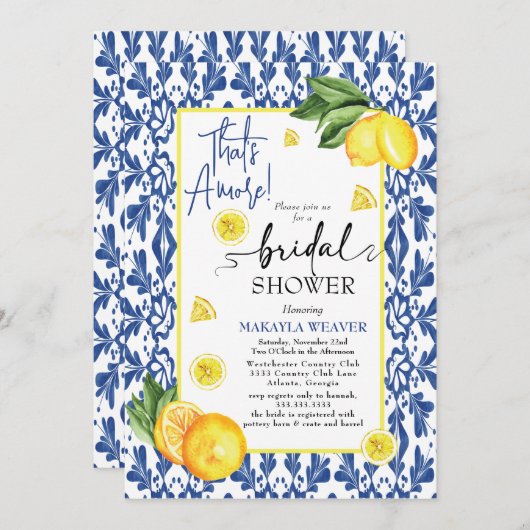 Waterverf Dat is Amore Lemon Vrijgezellenfeest Kaart (Voorkant / Achterkant)