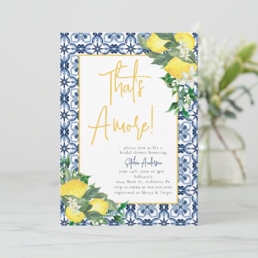 Waterverf Dat is Amore Lemon Vrijgezellenfeest Kaart (Staand voorkant)