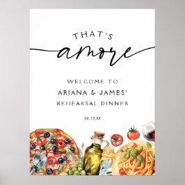 Waterverf dat is meer Italiaans eten Poster