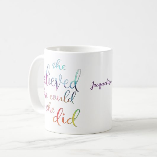 Waterverf dat ze geloofde dat ze kon gebruiken koffiemok (Voorkant links)