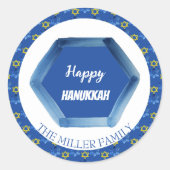 Waterverf David Stars gepersonaliseerd Ronde Sticker (Voorkant)