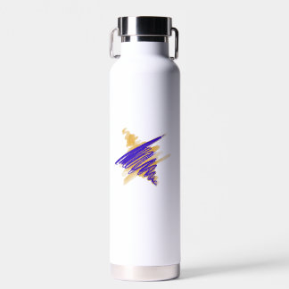 Waterverf davidster in gouden waterfles