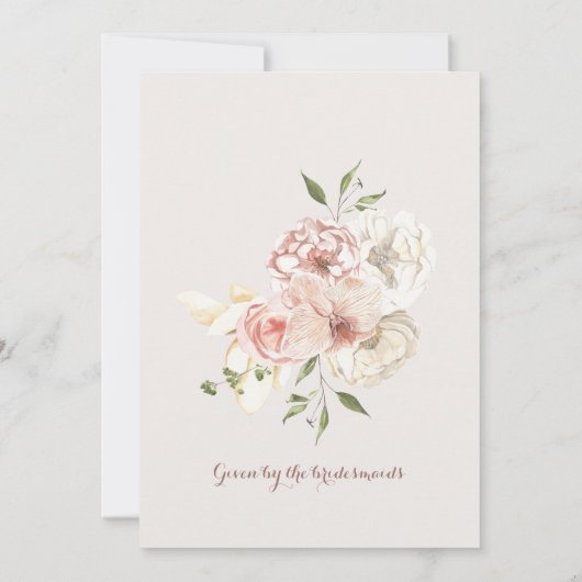 Waterverf Daylily en Roos Vrijgezellenfeest Kaart (Achterkant)