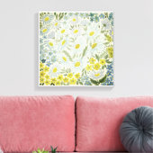 WATERVERF . De bloemen van het veld. Chamomile Canvas Afdruk (Insitu (Woonkamer))