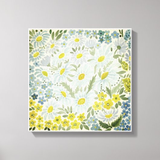 WATERVERF . De bloemen van het veld. Chamomile Canvas Afdruk (Voorkant)