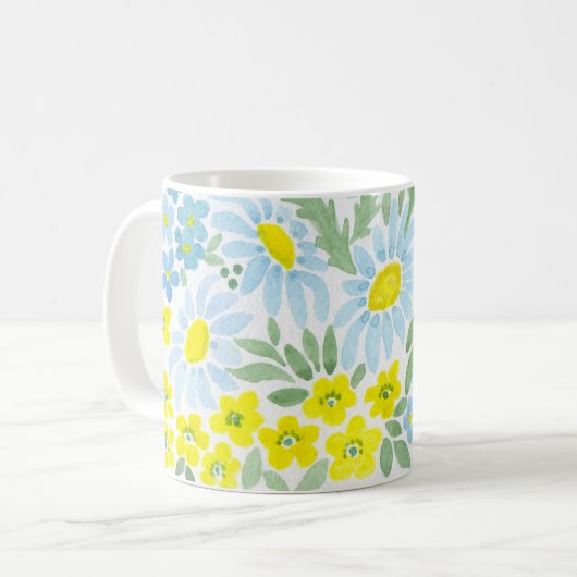 WATERVERF . De bloemen van het veld. Chamomile Koffiemok (Voorkant links)