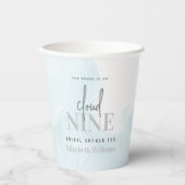 Waterverf De bruid is op Cloud 9 Bridal Party Papieren Bekers (Voorkant)