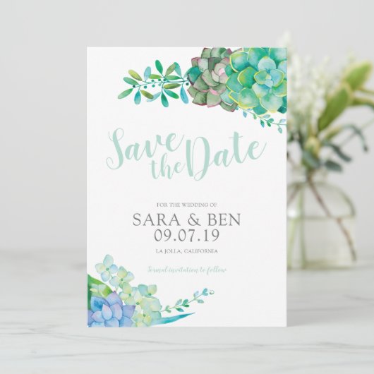 Waterverf De datum opslaan Kaart (Staand voorkant)