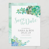 Waterverf De datum opslaan Kaart (Voorkant / Achterkant)