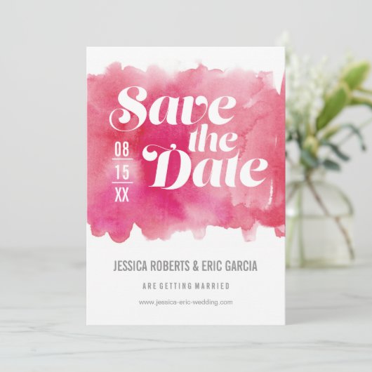 Waterverf De datum opslaan Save The Date (Staand voorkant)