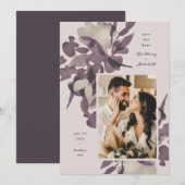 Waterverf de Foto van de Mauve van de Mauve sparen Kaart (Voorkant / Achterkant)