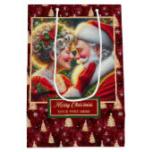 Waterverf de heer en mevrouw Claus Vakantie Kerstt Medium Cadeauzakje (Achterkant)