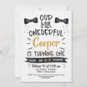 Waterverf de heer Onederful 1st Birthday Uitnodigi Kaart (Voorkant)