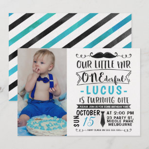 Waterverf de heer ONEderful Birthday Invitation Kaart