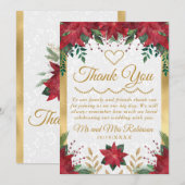 Waterverf de Kerstwinter in Poinsettia Bedankkaart (Voorkant / Achterkant)