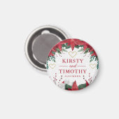 Waterverf de Kerstwinter in Poinsettia Magneet (Voorkant / Achterkant)