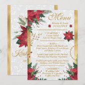 Waterverf de Kerstwinter in Poinsettia Menu (Voorkant / Achterkant)