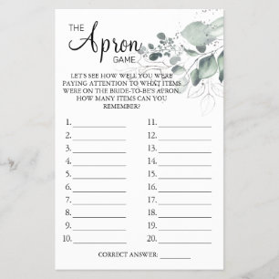 Waterverf De Schort Vrijgezellenfeest spelkaart Flyer