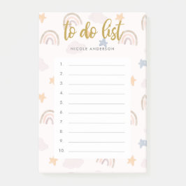 Waterverf deeg regenboogwolken om lijst te doen post-it® notes