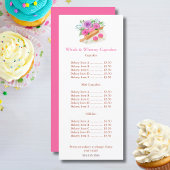 Waterverf Deegroller Rozen Cupcake Prijsmenu Menu